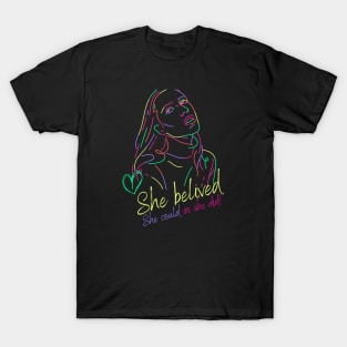 Dark Backround Neon Creative Motivation T-Shirt